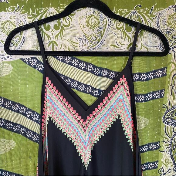 Vanessa Virginia x Anthropologie Black Estrella Silk Midi Dress Size Small - Picture 3 of 16